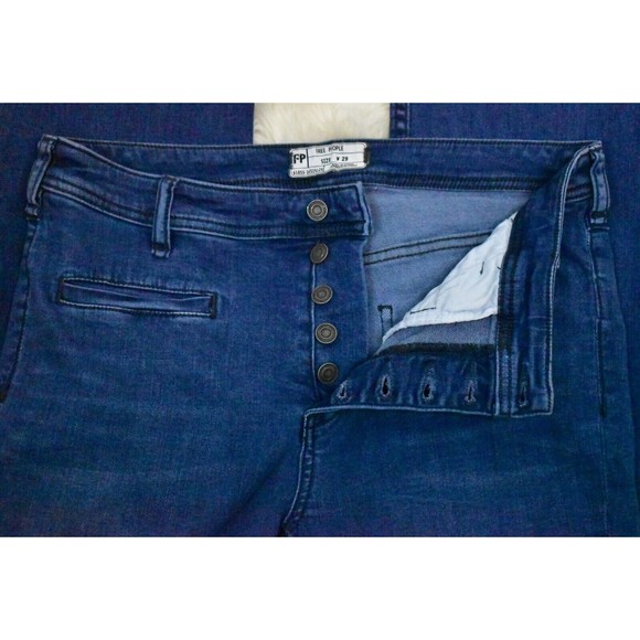 Free People Exposed Button Fly High Rise Irreplaceable Flare Jeans Size 29 Bell - Picture 5 of 10
